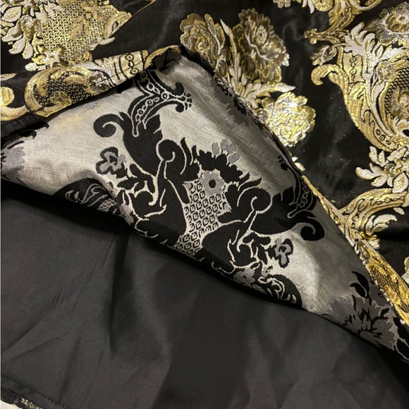 ASOS LUXE Curve jacquard baby doll mini dress with puff sleeves 16 - Picture 8 of 9